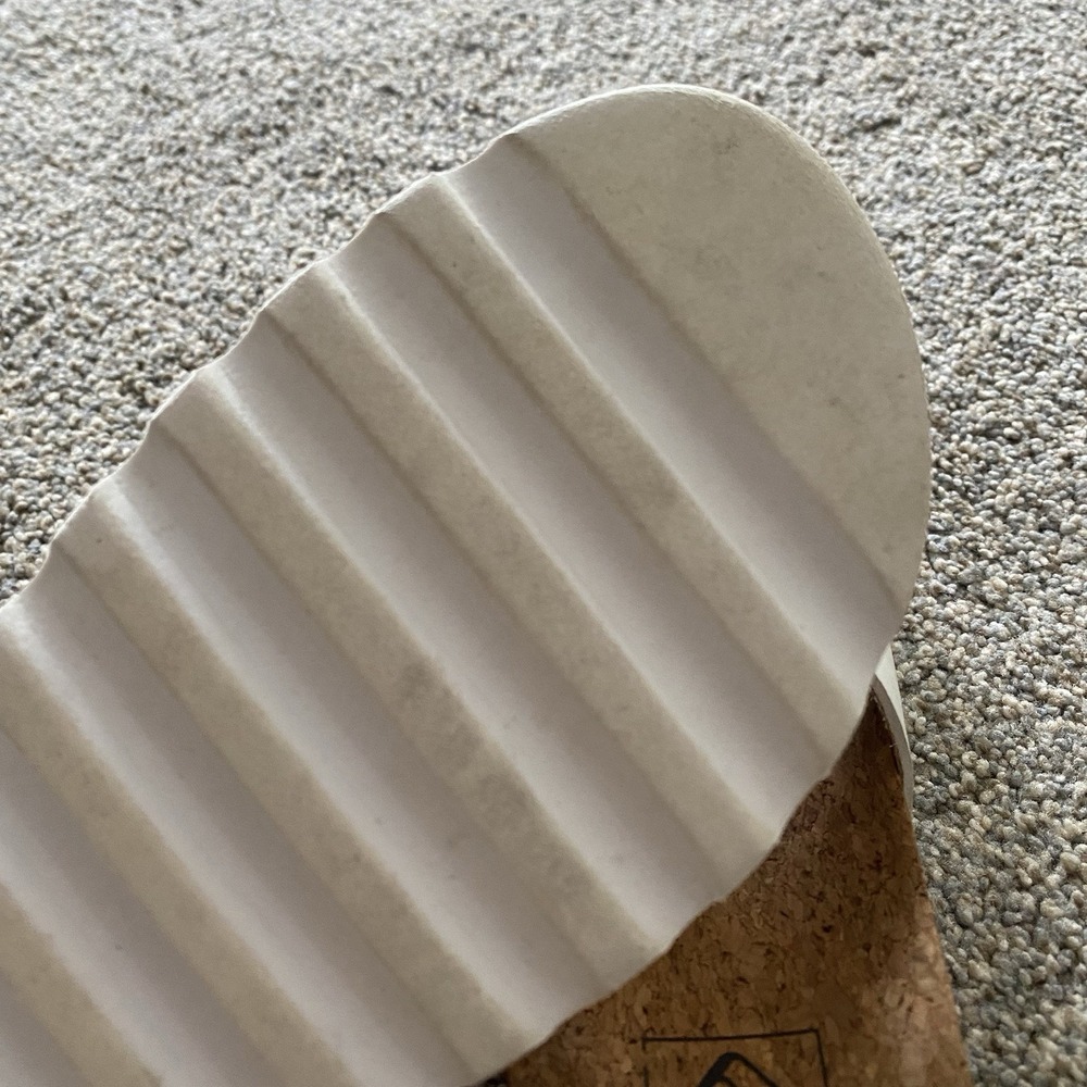 Reef Platform Sandals Women Sz 8 EU 38.5 White Strap Slide Cork Cushion Vista - Picture 6 of 8